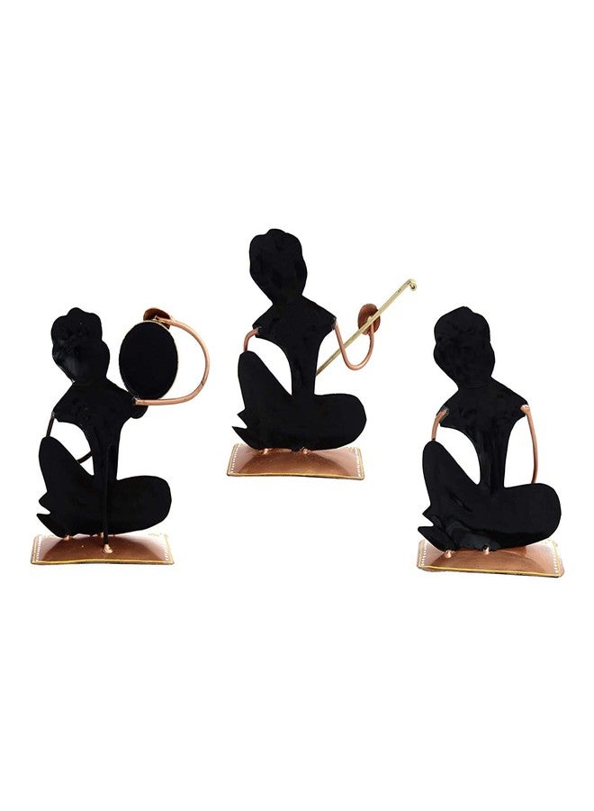 GUNENDRA Crafts Metal Rajasthani Musicians Item showpiece 4 x 6 Multicolour, 3 Pieces - Image 4